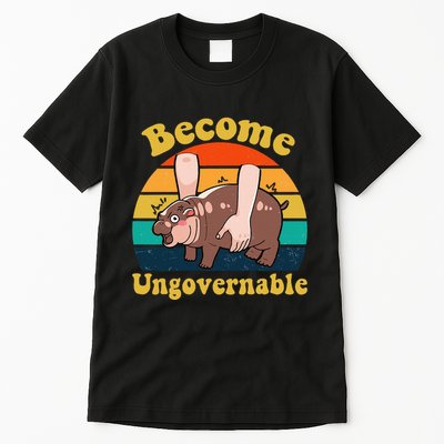 Become Ungovernable Baby Hippo Moo Deng Funny Meme Tall T-Shirt