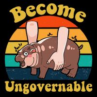 Become Ungovernable Baby Hippo Moo Deng Funny Meme Impact Tech Backpack
