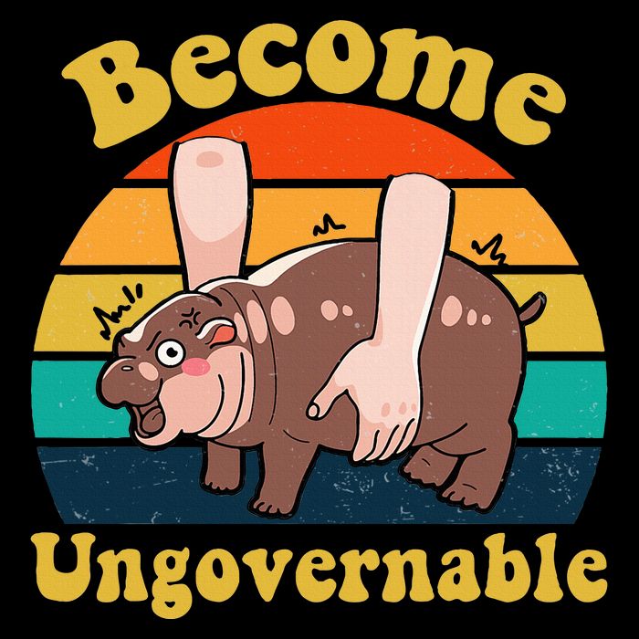 Become Ungovernable Baby Hippo Moo Deng Funny Meme Impact Tech Backpack