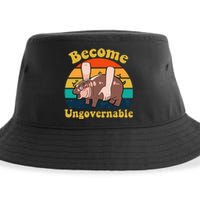 Become Ungovernable Baby Hippo Moo Deng Funny Meme Sustainable Bucket Hat