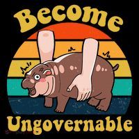 Become Ungovernable Baby Hippo Moo Deng Funny Meme 7-Panel Snapback Hat