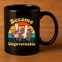 Become Ungovernable Baby Hippo Moo Deng Funny Meme 11oz C Handle Ceramic Mug