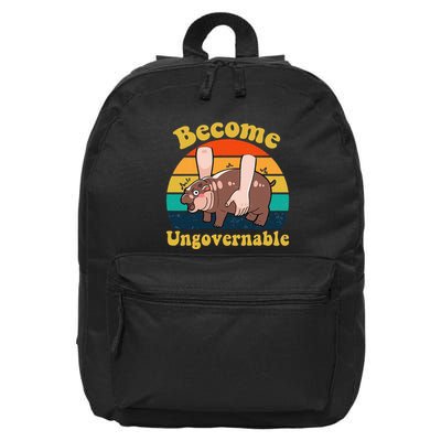 Become Ungovernable Baby Hippo Moo Deng Funny Meme 16 in Basic Backpack
