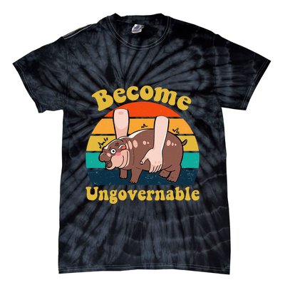Become Ungovernable Baby Hippo Moo Deng Funny Meme Tie-Dye T-Shirt