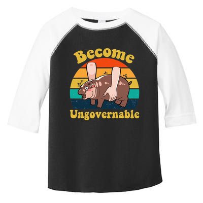 Become Ungovernable Baby Hippo Moo Deng Funny Meme Toddler Fine Jersey T-Shirt