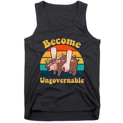 Become Ungovernable Baby Hippo Moo Deng Funny Meme Tank Top