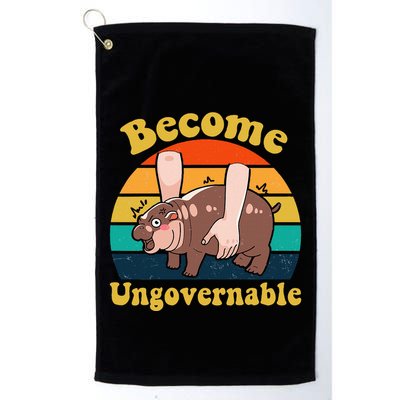 Become Ungovernable Baby Hippo Moo Deng Funny Meme Golf Towel