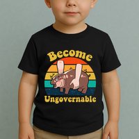 Become Ungovernable Baby Hippo Moo Deng Funny Meme Toddler T-Shirt