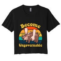 Become Ungovernable Baby Hippo Moo Deng Funny Meme Crop Top