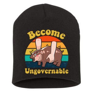 Become Ungovernable Baby Hippo Moo Deng Funny Meme Short Acrylic Beanie