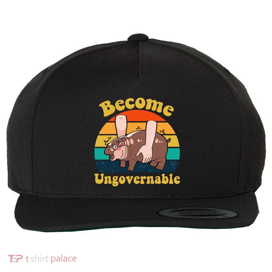 Become Ungovernable Baby Hippo Moo Deng Funny Meme Wool Snapback Cap