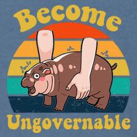 Become Ungovernable Baby Hippo Moo Deng Funny Meme Garment-Dyed Sweatshirt