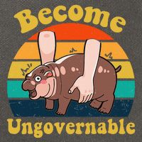 Become Ungovernable Baby Hippo Moo Deng Funny Meme Cotton Canvas Backpack