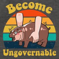 Become Ungovernable Baby Hippo Moo Deng Funny Meme Vector Backpack