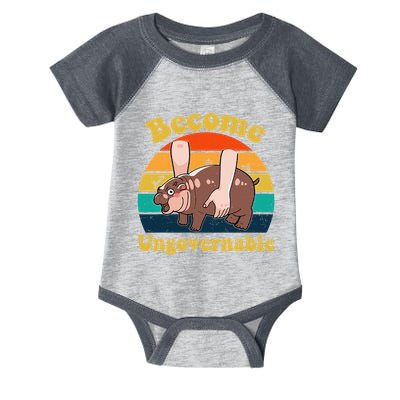 Become Ungovernable Baby Hippo Moo Deng Funny Meme Infant Baby Jersey Bodysuit