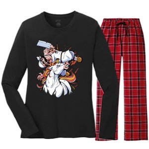 Butcher Unicorn Women's Long Sleeve Flannel Pajama Set 