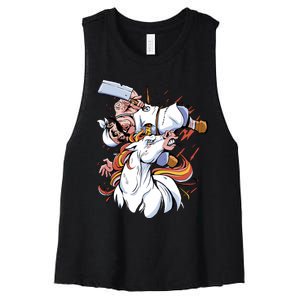 Butcher Unicorn Women's Racerback Cropped Tank