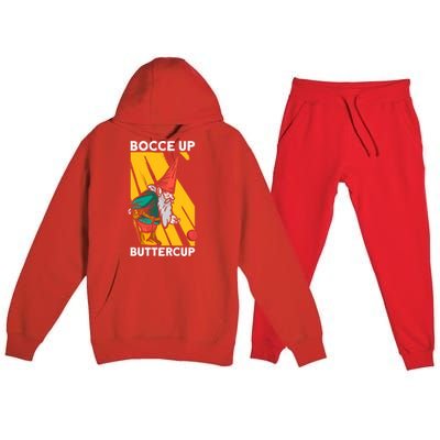 Bocce Up Buttercup Bocce Ball Christmas Gift Premium Hooded Sweatsuit Set