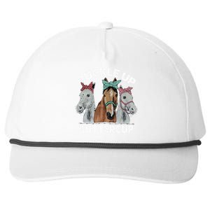 Buckle Up Buttercup Horses Snapback Five-Panel Rope Hat