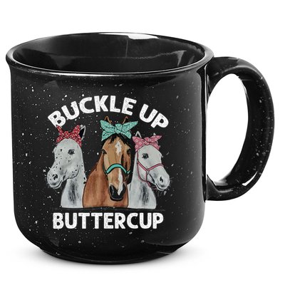 Buckle Up Buttercup Horses 15oz Campfire Ceramic Mug