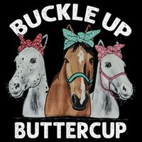 Buckle Up Buttercup Horses Baby Bodysuit