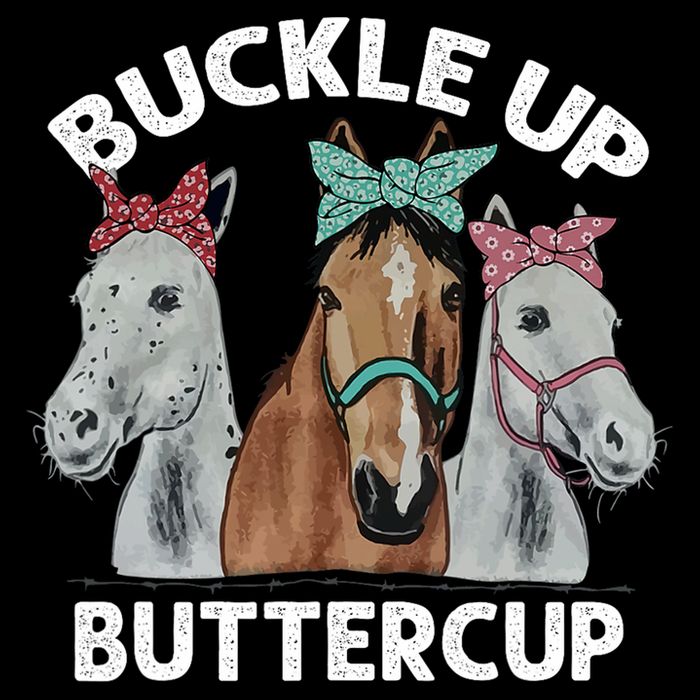 Buckle Up Buttercup Horses Baby Bodysuit