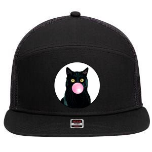 Bubble Cat 7 Panel Mesh Trucker Snapback Hat