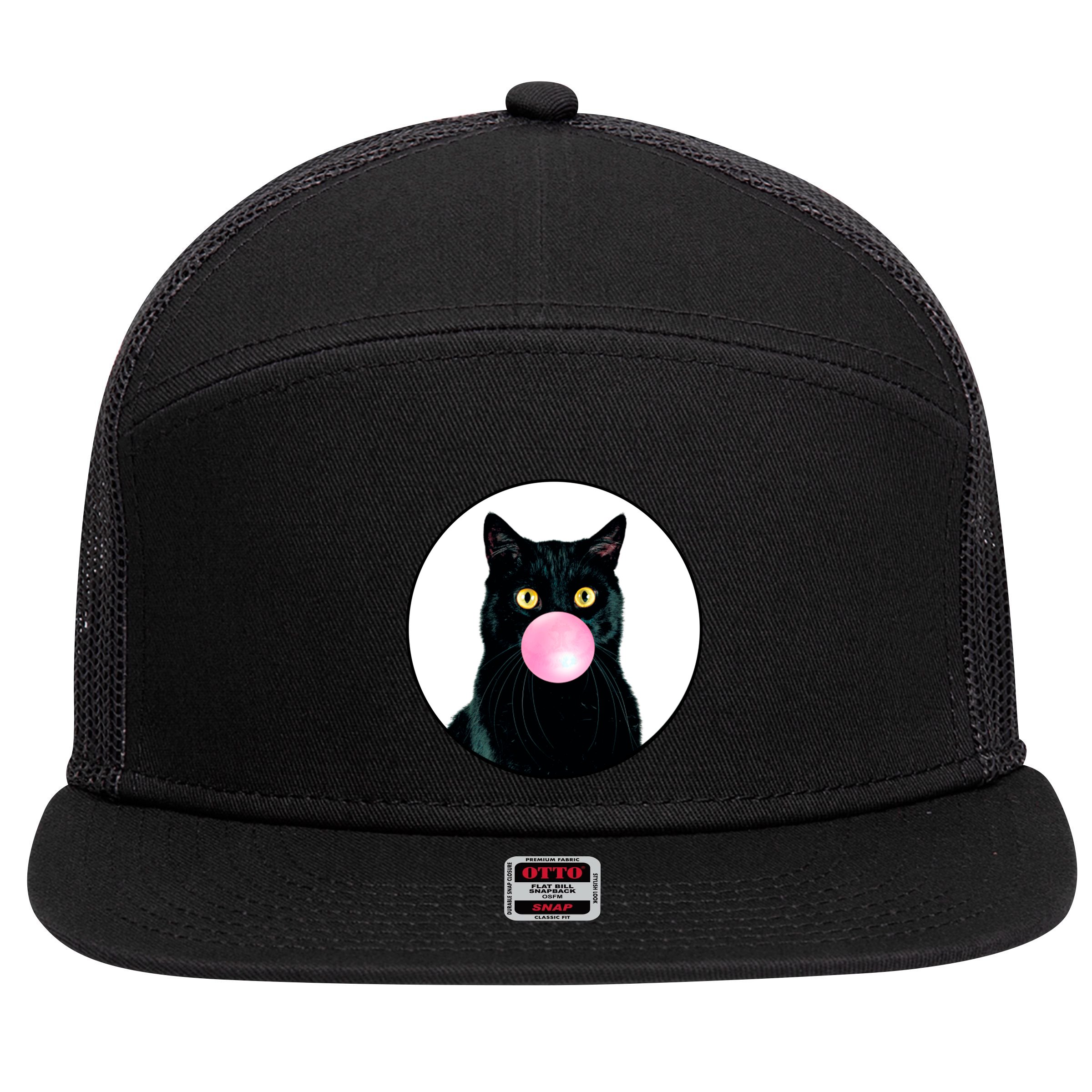 Bubble Cat 7 Panel Mesh Trucker Snapback Hat