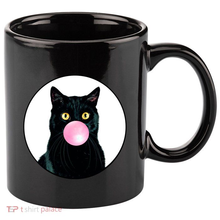 Bubble Cat 11oz C Handle Ceramic Mug