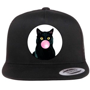 Bubble Cat Flat Bill Trucker Hat