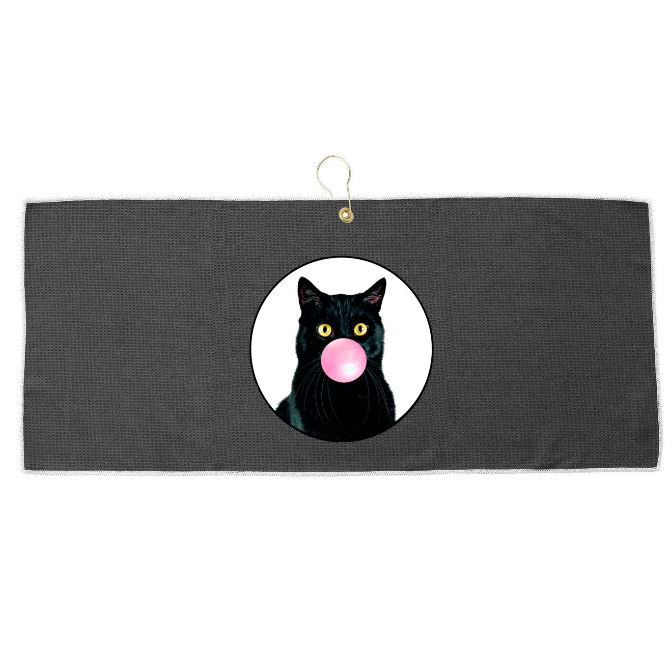 Bubble Cat Large Microfiber Waffle Golf Towel