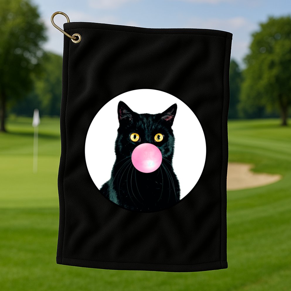 Bubble Cat Golf Towel