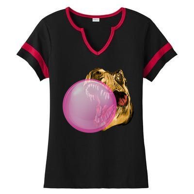 Bubble Gum T-Rex Ladies Halftime Notch Neck Tee