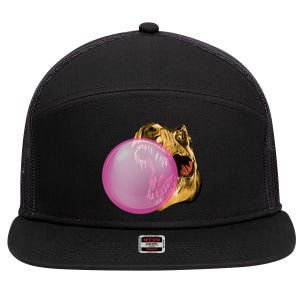 Bubble Gum T-Rex 7 Panel Mesh Trucker Snapback Hat