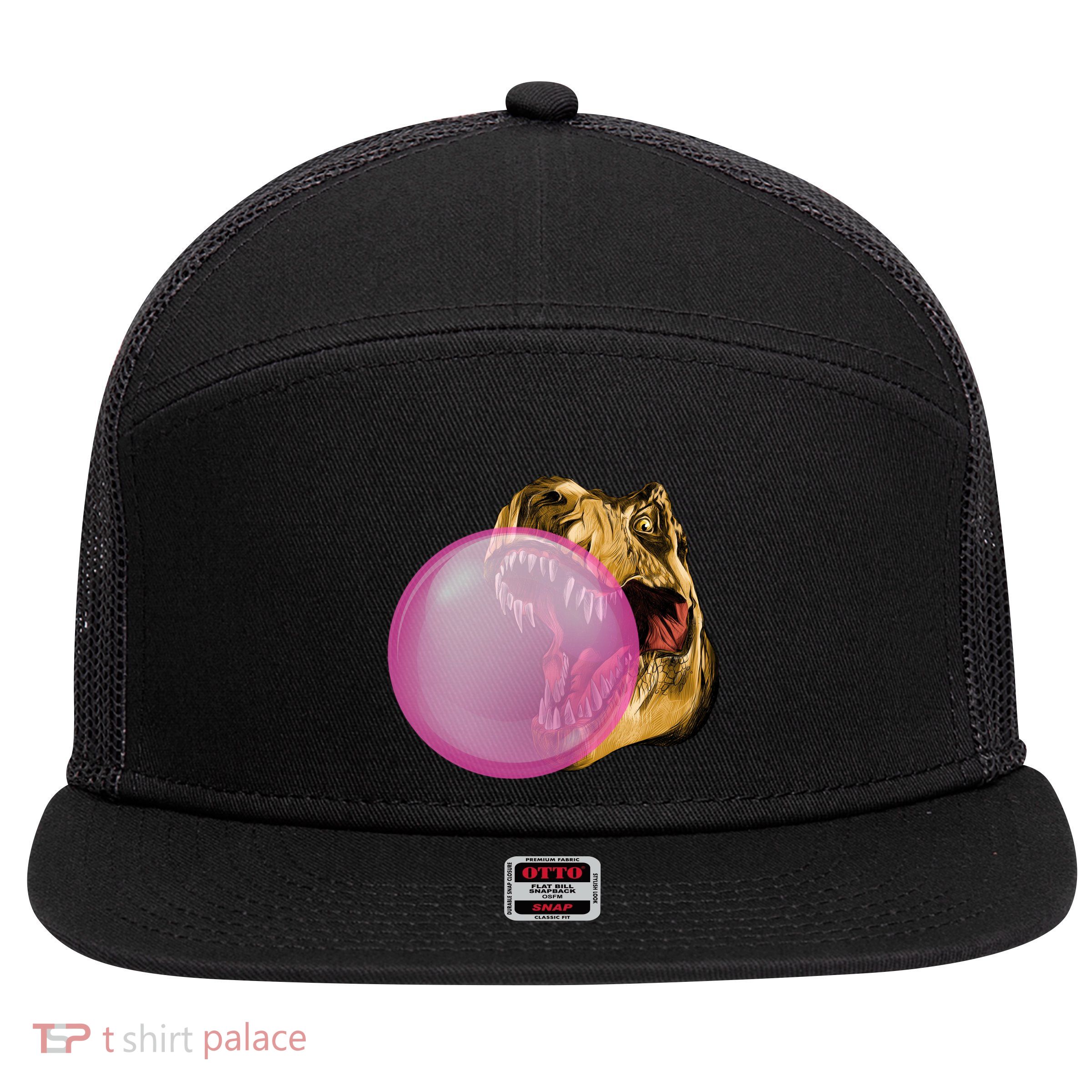 Bubble Gum T-Rex 7 Panel Mesh Trucker Snapback Hat