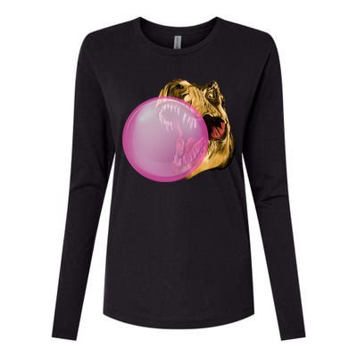 Bubble Gum T-Rex Womens Cotton Relaxed Long Sleeve T-Shirt