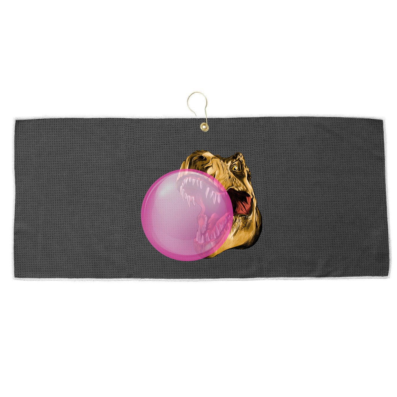 Bubble Gum T-Rex Large Microfiber Waffle Golf Towel