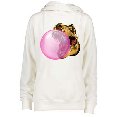 Bubble Gum T-Rex Womens Funnel Neck Pullover Hood