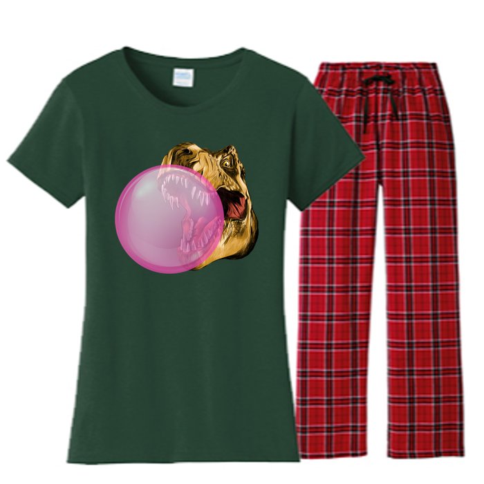 Bubble Gum T-Rex Women's Flannel Pajama Set