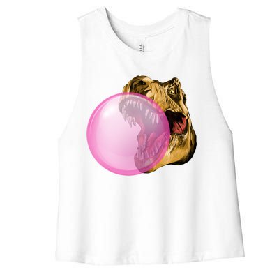 Bubble Gum T-Rex Women's Racerback Cropped Tank