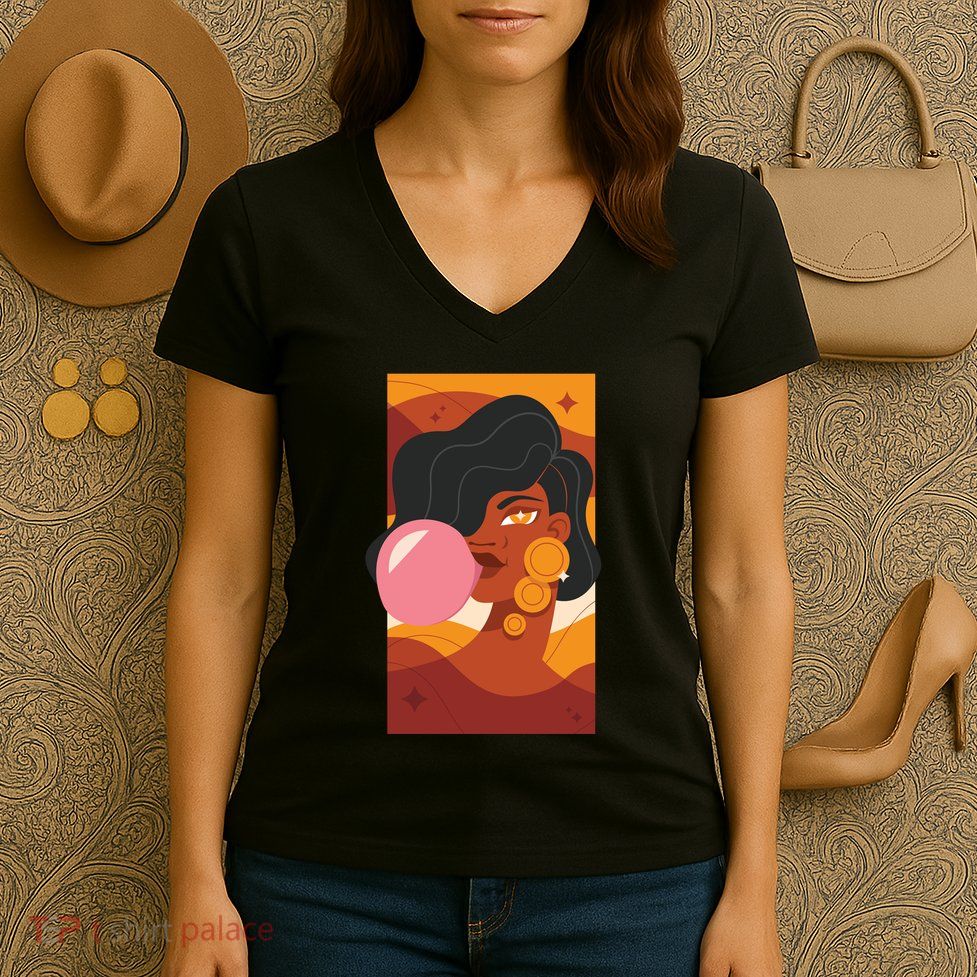 Bubblegum Girl Women's V-Neck T-Shirt
