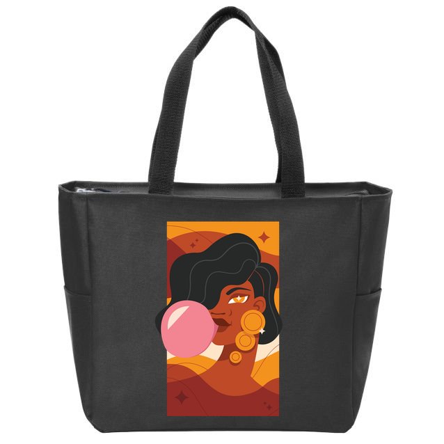 Bubblegum Girl Zip Tote Bag