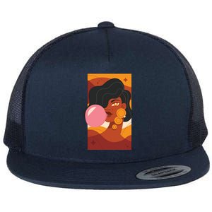 Bubblegum Girl Flat Bill Trucker Hat