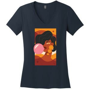 Bubblegum Girl Women's V-Neck T-Shirt