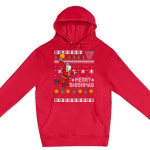 Basketball Ugly Christmas Sweater Xmas Funny Dunking Santa Premium Pullover Hoodie