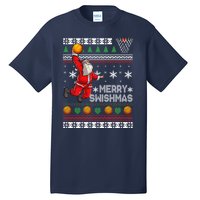 Basketball Ugly Christmas Sweater Xmas Funny Dunking Santa Tall T-Shirt