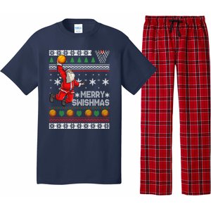 Basketball Ugly Christmas Sweater Xmas Funny Dunking Santa Pajama Set