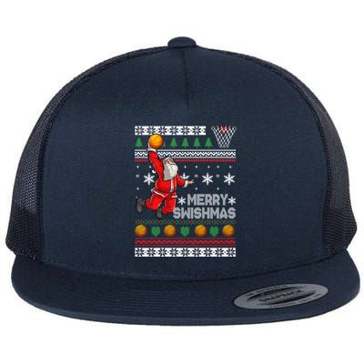 Basketball Ugly Christmas Sweater Xmas Funny Dunking Santa Flatbill Hat