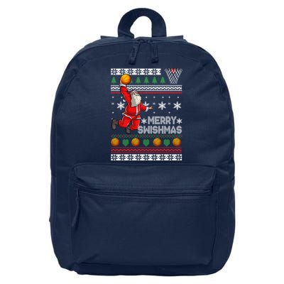 Basketball Ugly Christmas Sweater Xmas Funny Dunking Santa 16 in Basic Backpack