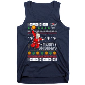 Basketball Ugly Christmas Sweater Xmas Funny Dunking Santa Tank Top